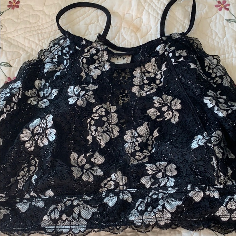 Buckle bralette in black and white